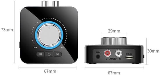 Bluetooth 5.0 Modtager/Sender Trådløs 3,5 mm AUX til RCA HiFi Audio Adapter