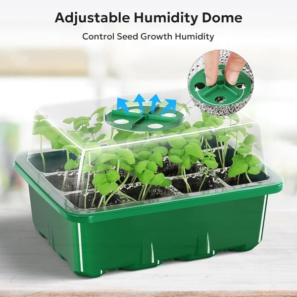 Seed Trays - 10-pack (120 cells total) - Seed Starter Kit - Reusable Seed Trays with Lids for Plant Propagation - Germination Set
