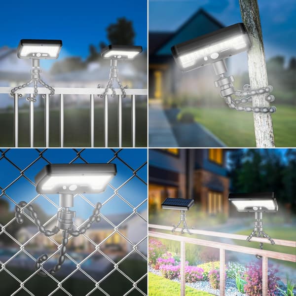 92 LED solcellelampe med bevegelsessensor, blekksprutstativ, USB/solcellelading, 3 moduser IP65 vanntett – 1 pakke