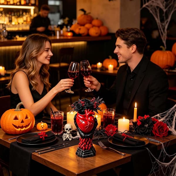 Blomstervaser til buket Hjerte Gotisk Halloween til blomster Moderne vase til kontor Hjem Gaveidé til hjem og bryllup Sofabord Stuehylde