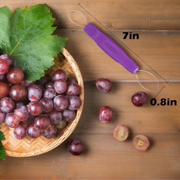 Druekutter, druekutter for småbarn, lilla druekutter i rustfritt stål, bærbar minifruktverktøy for grønnsaksfruktsalat