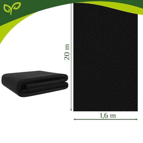 Ogräsduk/markduk/marktäckare - 50 g/m² - 1,6 m x 20 m