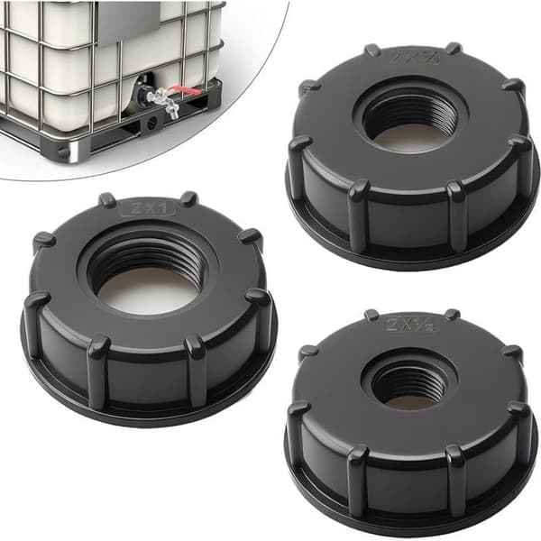 Set med 3 IBC-adaptrar S60x6, 3/4 \" 1/2 \" 1 \" lock, för 1000L tank, anslutning