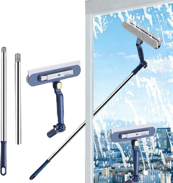 2-i-1 Uttrekkbar Vindusvasker – 120 cm Teleskopisk Skrape