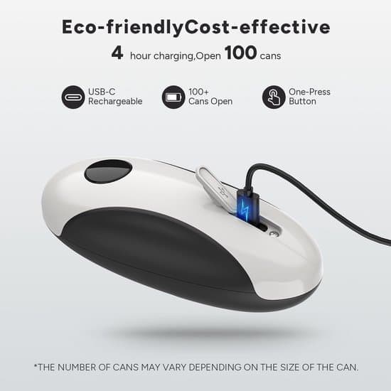 Electric Can Opener - Rechargeable for Seniors - Smooth Edge and Food Safe - Automatic One-Button - 1 Piece