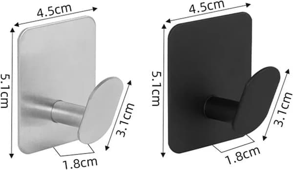 Badekåbekroge i rustfrit stål Selvklæbende vægkrog Håndklædeholder Badeværelse Køkken Hardware Multifunktionel Hængerkrog Husholdningskroge (Sølv-4stk)
