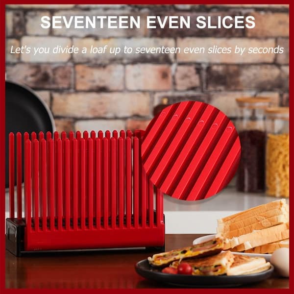 Sammenklappelig brødskærer — Jævn skæring, multifunktionel, fødevaregodkendt plast — Til brød og toast