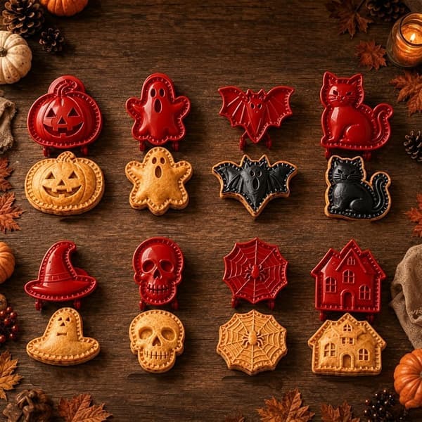 8-Design Halloween Fylt Pai-pressekolleksjon, Gjenbrukbar Halloweenform