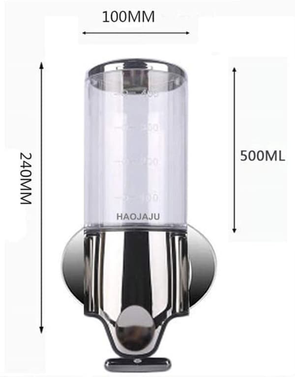Sæbedispenser - Vægmonteret sæbedispenser - Stribet sæbedispenser - 500 ml hængende sæbepumpe - Børstet rustfrit stål - Badeværelse - Toilet - Sort