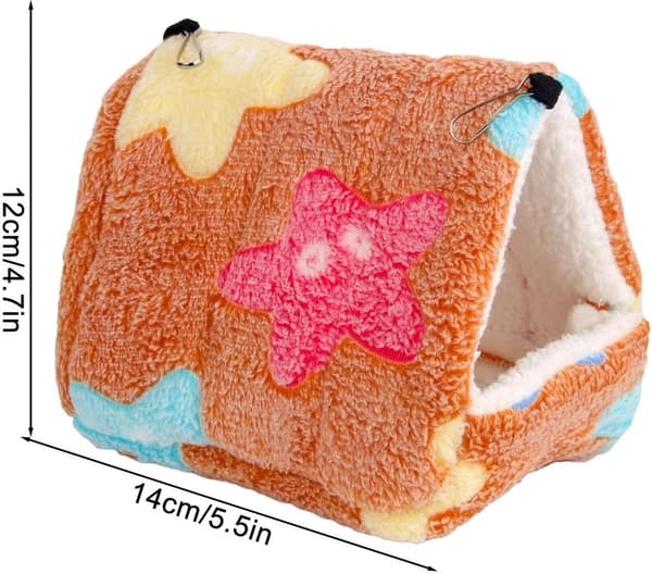 Vinterfuglehus - Rede Hængekøje - Varm til Fugle - Blød Flanelkonstruktion - 14x12 cm