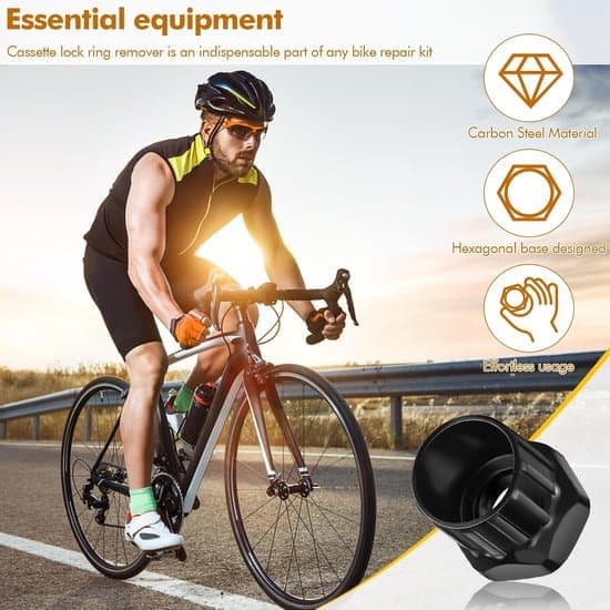 2-piece Cassette Lockring Tool - Freewheel Removal Tool - Bicycle Gear and Cassette Installation Tool for Mountain Bikes (Black)