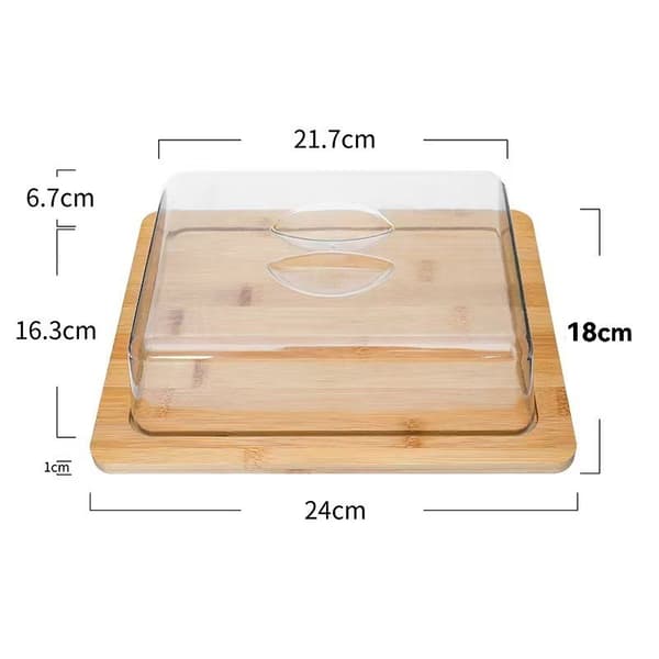 2x Ostekopper med Bambusbakker Stor + Lille