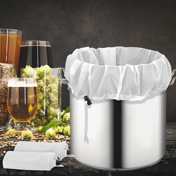Brew Bags, 2-pack extra large reusable strainer bags, 66 x 56 cm, 250 micron fine mesh strainer bag with adjustable drawstring for home brewing hops