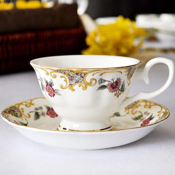 Kaffekopp av porslin Kaffekopp Kopp Europeiska tekoppar Eftermiddagskoppset Kaffemugg