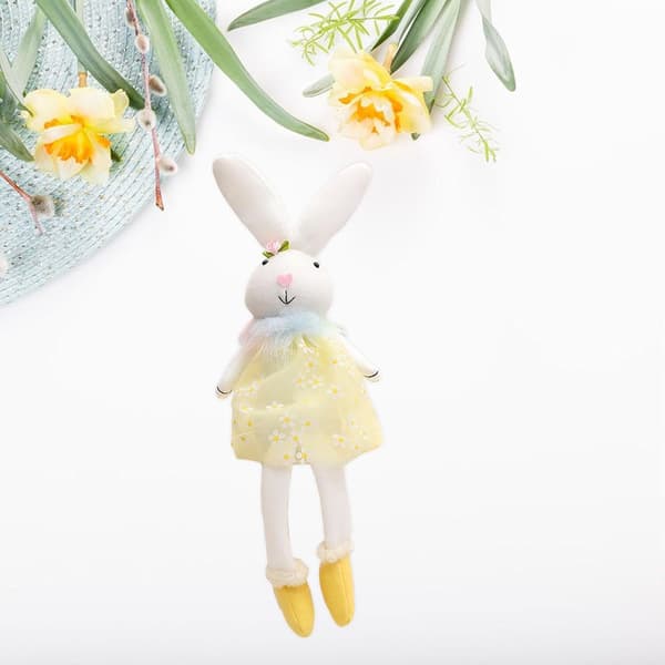 Påskeharedukke Kaninpynt Udstoppede figur til hjem og kontor, gul Yellow