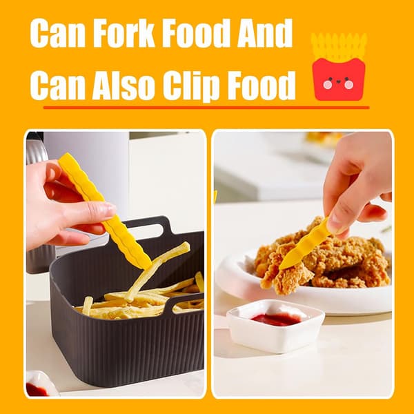 Mini matklyper, magnetiske pommes frites-formede serveringsklyper, kjøkkenforrettsklyper. 1 oppbevaringsboks, 12 matklyper.