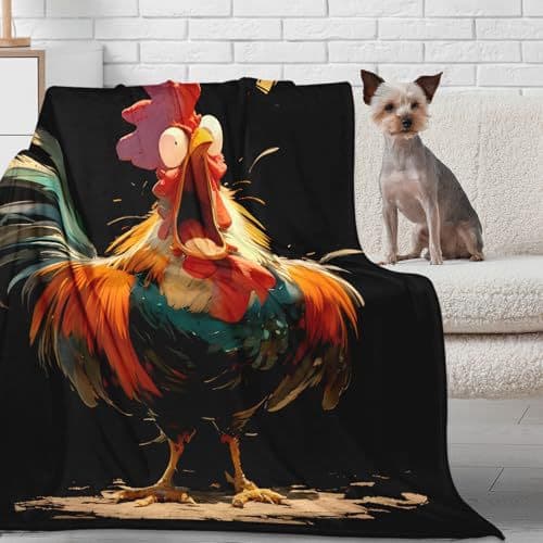 Sjove tæpper til voksne Kylling Vinter Blød Gag Wrap Nyhedstæppe Sengetæpper Indretning til sofa soveværelse stue, 70x100cm