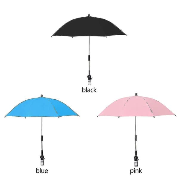 Universal clip-on solparasol, UPF 50+ solbeskyttelse, velegnet til terrassestole og strandstole - Sort