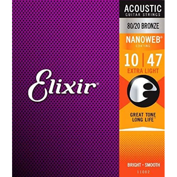 Elixir Akustiska Gitarrsträngar Nanoweb Fosforbrons Lätt 16002
