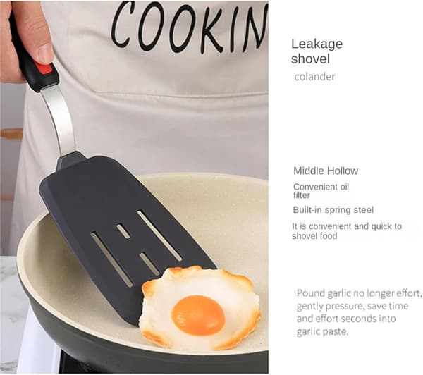 Stekespade Non-Stick Spatel Kjøkkenredskap Spade Rustfritt Stål Silikon Biff