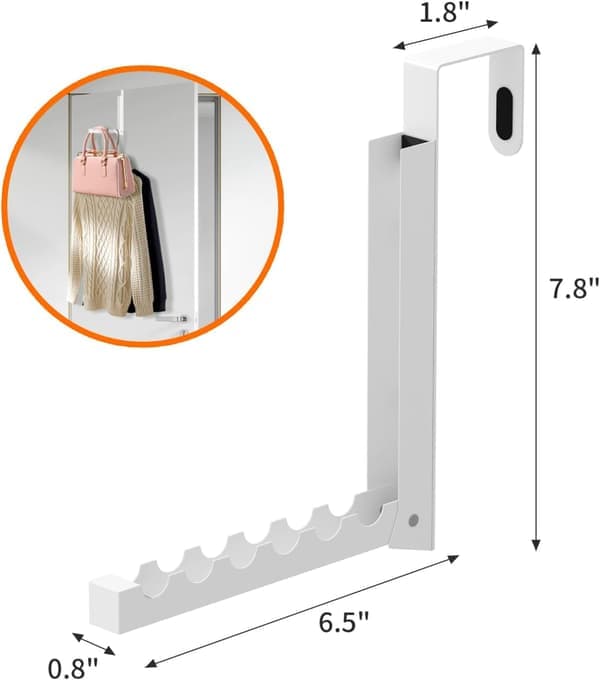2-pack Door Drying Rack, Foldable Hanger with Hooks for Door, Laundry Rack with 6 Compartments (White)