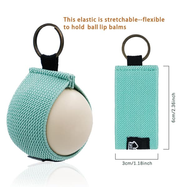 Læbepomadeholder med nøglering Læbestiftholder Tætsiddende elastisk holder til kugleformet læbepomade Læbestiftholder Nøglering (Sort X3)