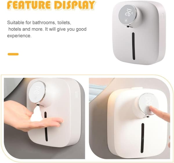 Moderne Touch Sæbedispenser Vægmonteret Genopladelig Smart Sensor til Hjemmekontor