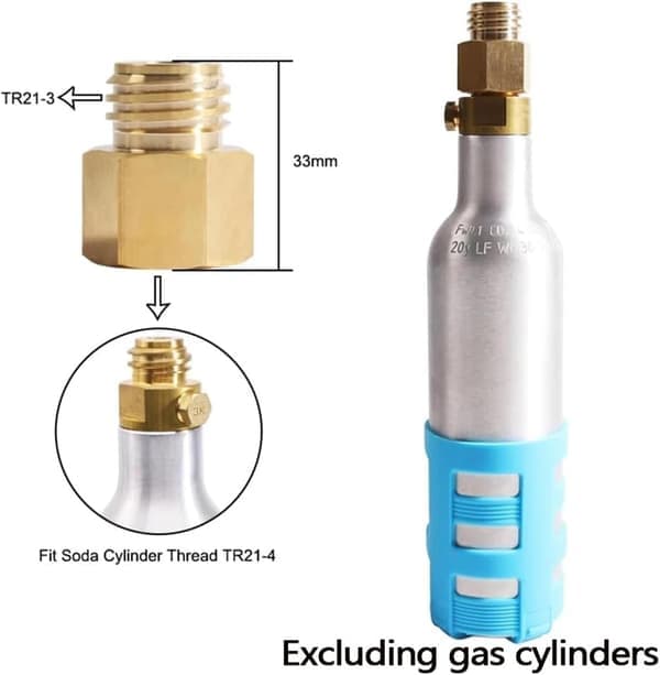 CO2-gaskonverteringsadapter til Tr21-4 hun til Tr21-3 han gevind Quooker Cube Tank Output Kobber