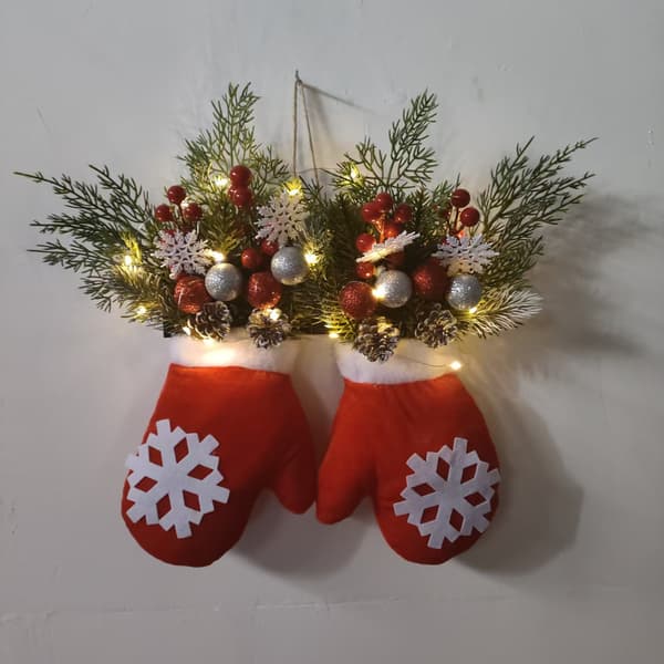 Glitterende julekrans / Glitterende julevotter