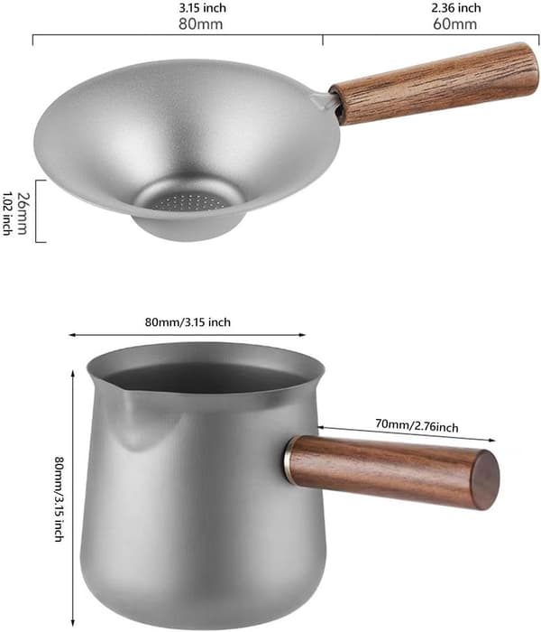 Titanium Tekande 330ml Multifunktionel Tekop, Komfur Tekop, Tekande, Tefilter, Camping Delingskop, Tekopsæt
