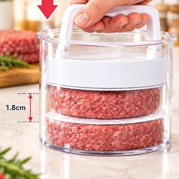 Hamburger-bøfpresse med opbevaringsbeholder (5 lag)