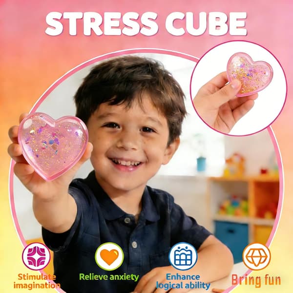 Stressaflastende Fidget Legetøj, Angstlindrende Squishy Hjerter til Voksne, Sensorisk Legetøj til Kontorbord, Påskekurvfyld (Lilla)