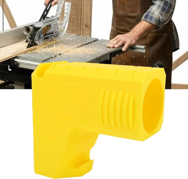 Støvportadapter til DeWALT DWE7485 bordsav, værktøjsfri montering, støvopsamlingstilbehør med posekrog – Gul