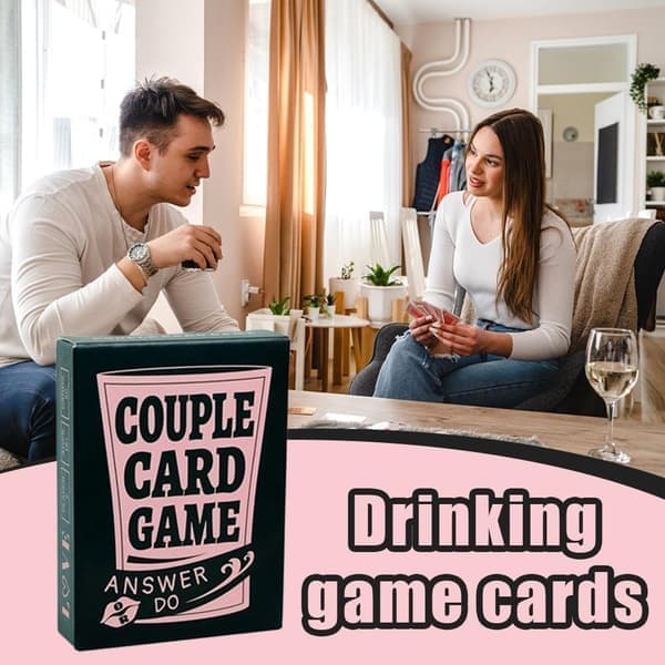 Drinking Game Cards for Couples - 50 Deep and Fun Question Cards for Date Nights and Parties, Intimate Conversation Game for Adults