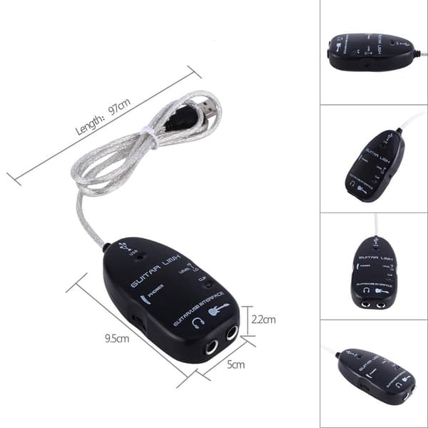USB-gitarledning Gitar til USB-grensesnittkabel Koble lyd for PC-opptaksadapter