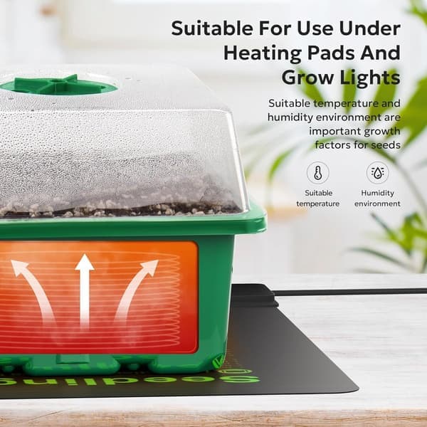 Seed Trays - 10-pack (120 cells total) - Seed Starter Kit - Reusable Seed Trays with Lids for Plant Propagation - Germination Set