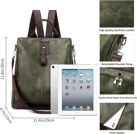 Leather Backpack for Women - Waterproof, Anti-theft, Casual - For School, Work, and Shopping