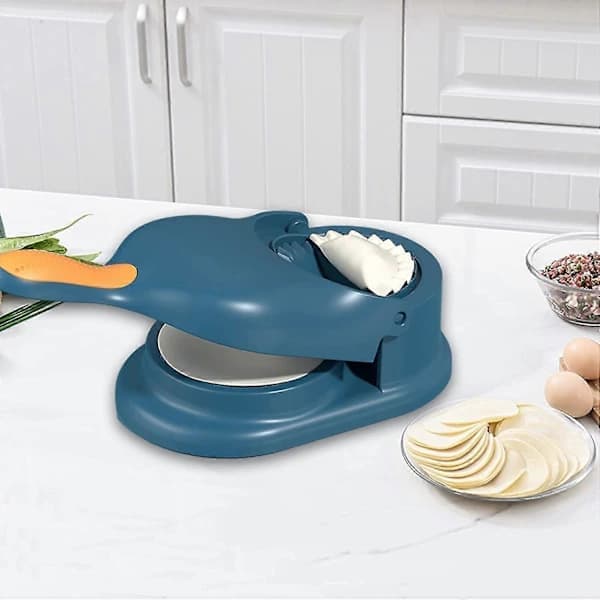 （pow yeah！）2-i-1 Dumpling Maker, Verktøy for å lage dumplings, Dumplingform, Dumplingskinnmaker Dumplingformer Blå