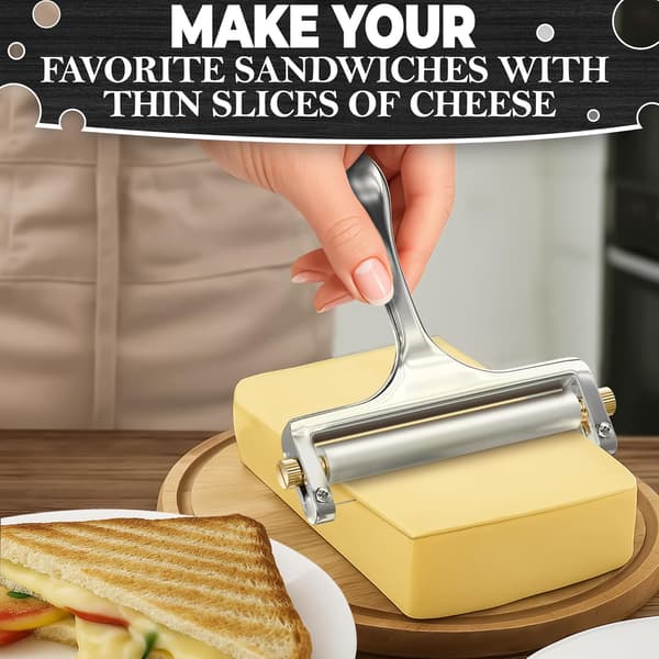 Ostehøvel - En skarp og solid ostehøvel i rustfritt stål med ekstra tråd, egnet for å skjære mozzarella, cheddar og Gruyère-oster.