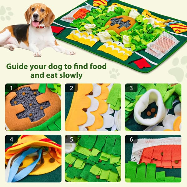 Stor 61x81 cm Snusemåtte til Hunde - Interaktivt Slow Feeder Puzzle til Angstdæmpning & Mental Stimulation, Alle Racer