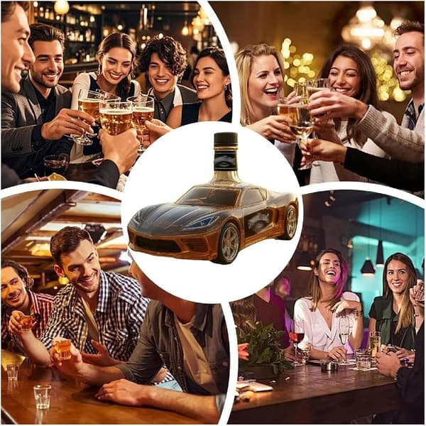 Mustang-formad Jack Daniel's Whiskeykaraff, Klassisk Muscle Car Glas Spritflaska, Unik Samlarbarutrustningspresent för Whiskeyälskare