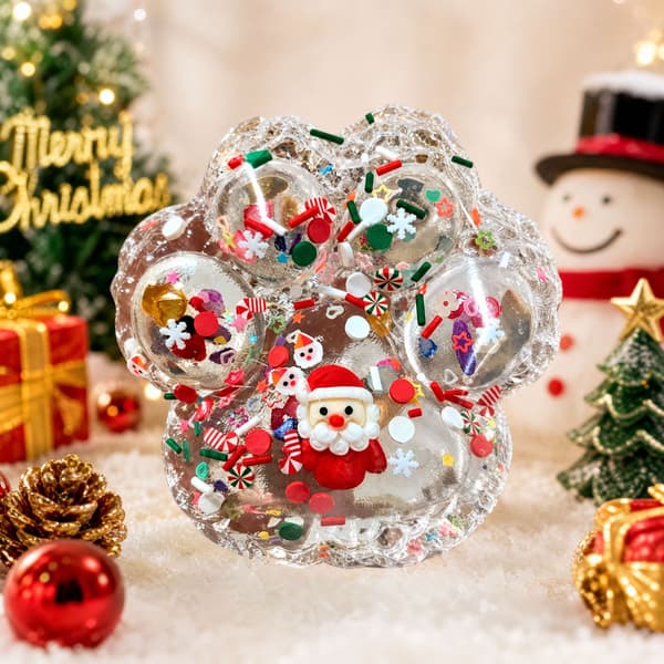Julkattass klämleksak – Festlig julkänsla