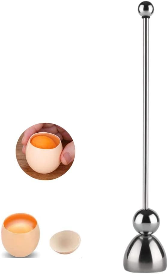 Eggeskallfjerner, eggeåpner, lokk til eggeskallseparator i rustfritt stål, kutter for bløtkokt eggeskall