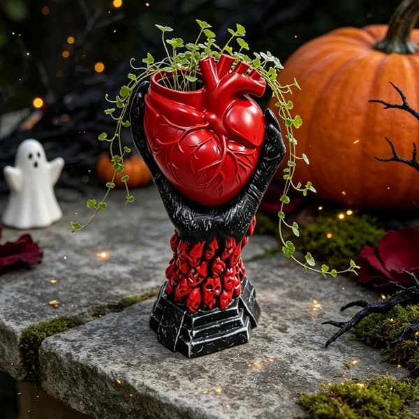 Blomstervaser til buket Hjerte Gotisk Halloween til blomster Moderne vase til kontor Hjem Gaveidé til hjem og bryllup Sofabord Stuehylde