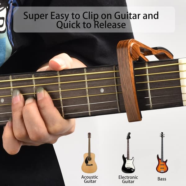 Gitarr Capo, Gitarrplektrum, Gitarrtillbehör, Gitarrstämmare för alla instrument Clip-on elektronisk stämmare för gitarr bas ukulele fiol mandolin banjo