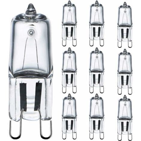 G9 420W Dimmable Warm White 2800K Halogen Bulb for Indoor Lighting, 230V G9 Capsule Lamp, 10-Pack [Energy Class G]
