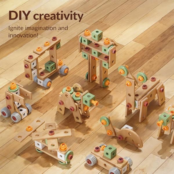 158-Piece Building Set with Drill for Kids - STEM Construction Kit with Electric Toy Drill & Case, Educational Engineering Toy for Ages 3-8