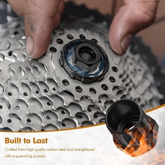 2-piece Cassette Lockring Tool - Freewheel Removal Tool - Bicycle Gear and Cassette Installation Tool for Mountain Bikes (Black)