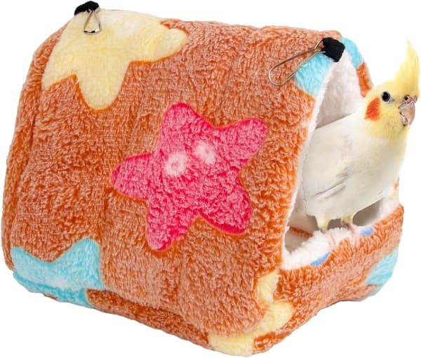 Vinterfuglehus - Rede Hængekøje - Varm til Fugle - Blød Flanelkonstruktion - 14x12 cm