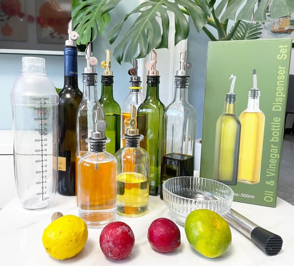 2-pack spritpip, automatisk flip-olivoljedispenserpip, hällpip för spritflaskor, olivoljepip, flaskhällare